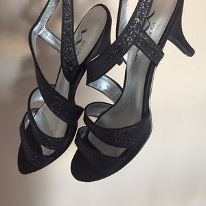 Sparkly black heels